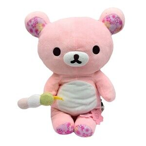 San-X Rilakkuma Sakura Cherry Blossom Pink Plush Bear Ice Cream Large 15” kawaii